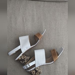 Lafayette 148 Italian leather block heels 39 1/2